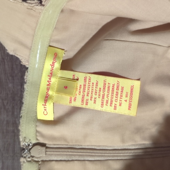 Catharine Malandrino Beige thigh to knee length dress, size 4 - Picture 3 of 4